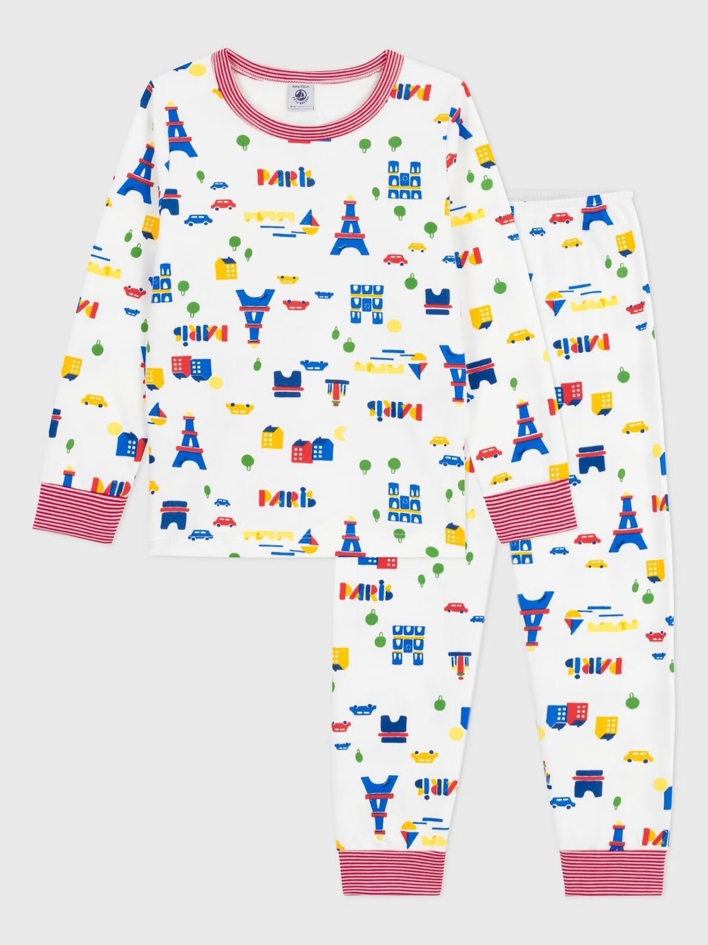 Petit Bateau 6T Boys Pyjamas Paris City Car Print Pajama Set